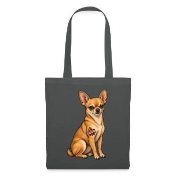 I Love Mom Tattoo – Chihuahua Mom Chi Mama Lover - Stoffbeutel - Graphite - Vorne