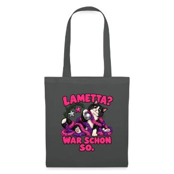 Lametta? War schon so. – Weihnachtskatze - Stoffbeutel - Graphite - Vorne