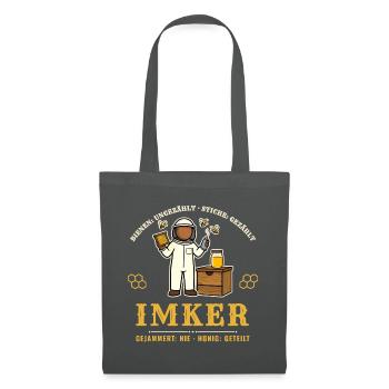 Imker – Stiche gezählt Bienen Honig Imkerei - Stoffbeutel - Graphite - Vorne