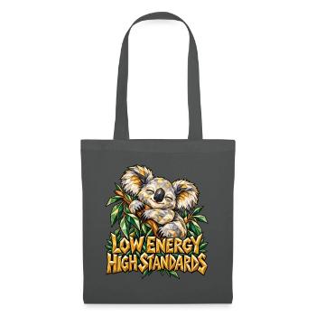 Low Energy High Standards Koala Low Poly Lustig - Stoffbeutel - Graphite - Vorne