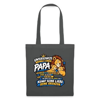 Unterschätze niemals einen Papa – Löwenpapa - Stoffbeutel - Graphite - Vorne