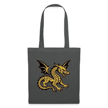 Goldener Drache mit ausgebreiteten Flügeln - Stoffbeutel - Graphite - Vorne