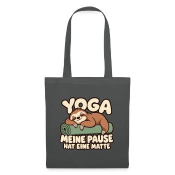 Yoga – Meine Pause hat eine Matte - Stoffbeutel - Graphite - Vorne