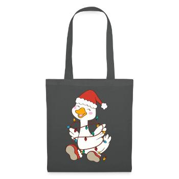 Süße Weihnachtsgans - Stoffbeutel - Graphite - Vorne