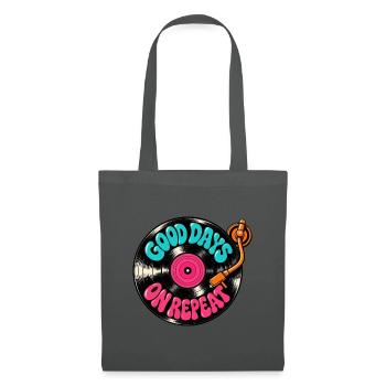Good Days in Repeat: Vinyl Records - Stoffbeutel - Graphite - Vorne