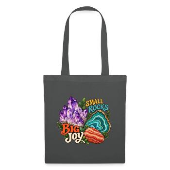 Small Rocks Big Joy: Steine sammeln - Stoffbeutel - Graphite - Vorne