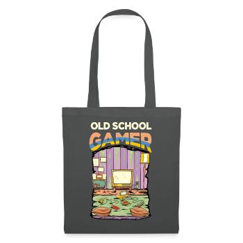 Retro Old School Gamer - Stoffbeutel - Graphite - Vorne