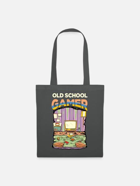 Retro Old School Gamer - Stoffbeutel - Graphite