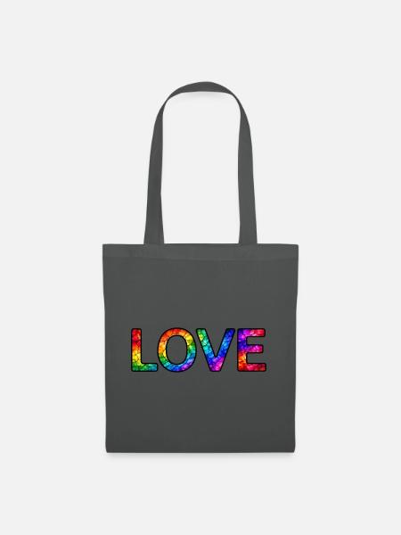 LOVE-Rainbow-30cm - Stoffbeutel - Graphite