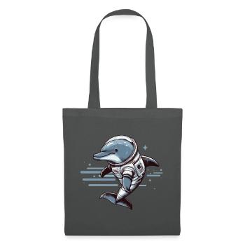 Delfin im Raumanzug – Blau - Stoffbeutel - Graphite - Vorne