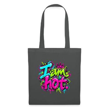 Ich bin heiß Neon Graffiti - Stoffbeutel - Graphite - Vorne