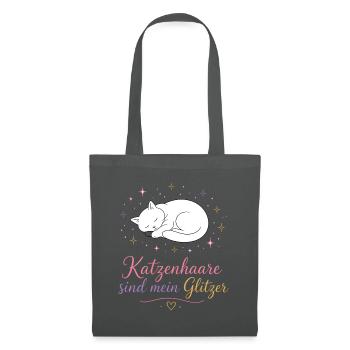 Katzenhaar Glitzer-Statement - Stoffbeutel - Graphite - Vorne