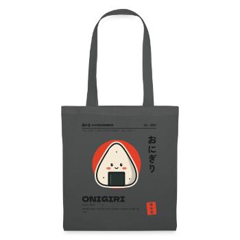 Kawaii Onigiri Japanisches Reisbällchen - Stoffbeutel - Graphite - Vorne