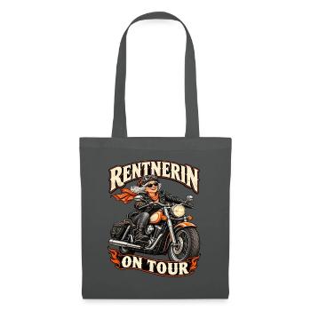 Rentnerin on Tour – Lustiges Motorrad Bikerin  - Stoffbeutel - Graphite - Vorne