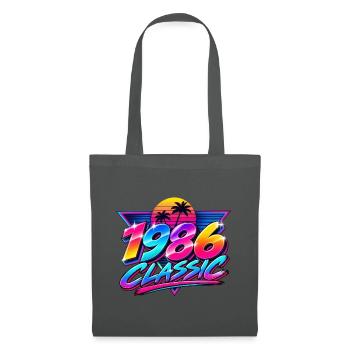 1986 Klassische Neonpalme - Stoffbeutel - Graphite - Vorne