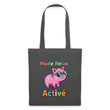 Entspannter Modus Active Funky Pig - Stoffbeutel - Graphite - Vorne