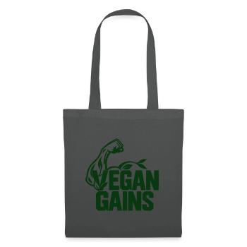 Vegan Gains - Stoffbeutel - Graphite - Vorne