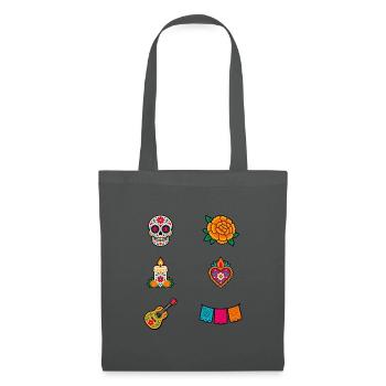 Ikonen des Día de los Muertos - Stoffbeutel - Graphite - Vorne