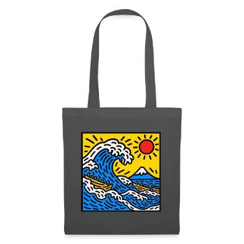 Bright Wave Sunrise mit Fuji Peak - Stoffbeutel - Graphite - Vorne