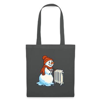 Winter Schneemann Wärme - Stoffbeutel - Graphite - Vorne