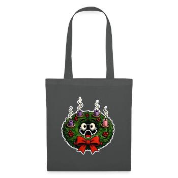 Adventskranz Kerzen Abgebrannt Weihnachten Shirt - Stoffbeutel - Graphite - Vorne