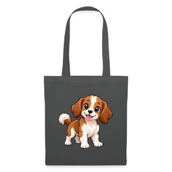 Süßer Kuschelhund - Stoffbeutel - Graphite - Vorne