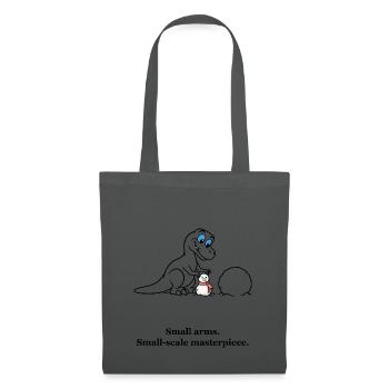 Kleiner T-Rex baut einen Weihnachtsschneemann - Stoffbeutel - Graphite - Vorne