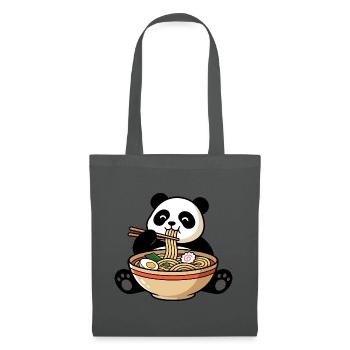 Panda, Ramen, Japanische Nudeln, Süßer Pandabär - Stoffbeutel - Graphite - Vorne