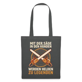 Sägehelden: Legenden aus Holz - Stoffbeutel - Graphite - Vorne