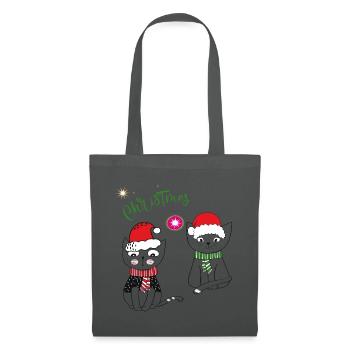 Merry Christmas - Stoffbeutel - Graphite - Vorne