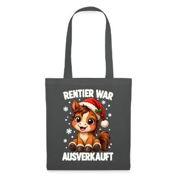 Rentier War Ausverkauft Pferd Weihnachten Lustig - Stoffbeutel - Graphite - Vorne