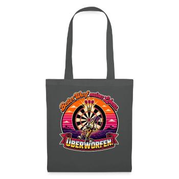 Retro Dartfigur Überworfen - Stoffbeutel - Graphite - Vorne