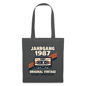 Jahrgang 1987 Original Vintage 40 Jahre Kassette - Stoffbeutel - Graphite - Vorne