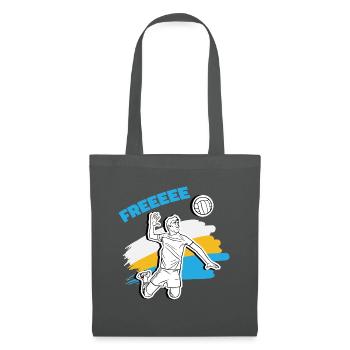 Freeeee! Volleyballer beim Angriff – Free Ball - Stoffbeutel - Graphite - Vorne