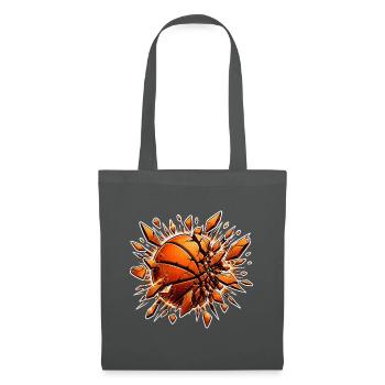 Basketball Zerspringt Glas Explosion Sport Shirt - Stoffbeutel - Graphite - Vorne