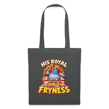 Taube auf Pommes Thron mit His Royal Fryness - Stoffbeutel - Graphite - Vorne