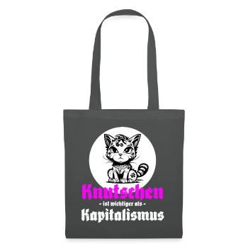 Knutschen ist wichtiger als Kapitalismus - Stoffbeutel - Graphite - Vorne