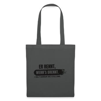 Er rennt, wenn's brennt - Stoffbeutel - Graphite - Vorne