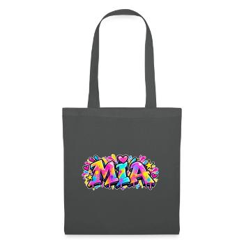 MIA Graffiti Name Street Art Neon Hip Hop - Stoffbeutel - Graphite - Vorne