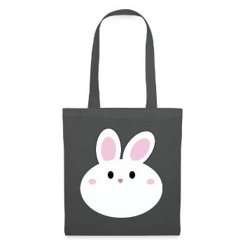 Süßes Kawaii-Kaninchen - Stoffbeutel - Graphite - Vorne