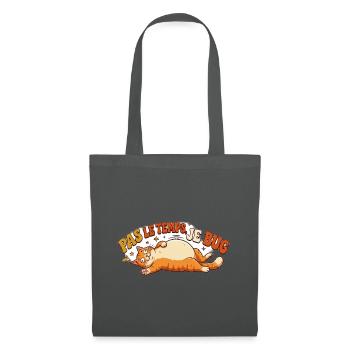 Humor-Katze – No Time I Bug - Stoffbeutel - Graphite - Vorne