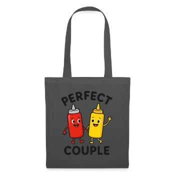 Perfect Couple Ketchup Mustard Cartoon Design - Stoffbeutel - Graphite - Vorne