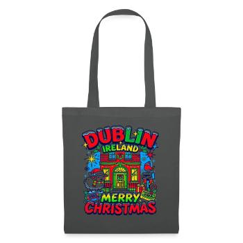 Festive Dublin Ireland Holiday Christmas Season - Stoffbeutel - Graphite - Vorne