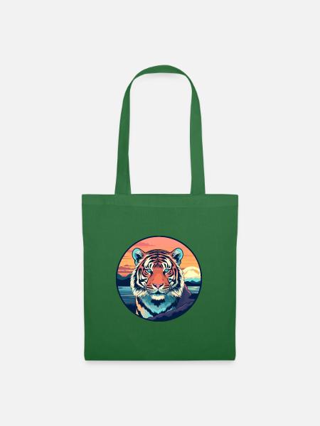 Tiger Buntes Aquarell Cartoon Kawaii Tier - Stoffbeutel - Fichte