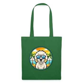 Hungarian Kuvasz Dog Breed Cartoon Sunglass Beach - Tote Bag - evergreen - Front