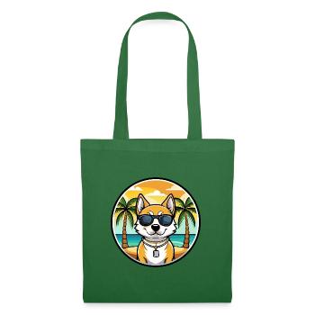 Japanese Terrier Dog Breed Cartoon Sunglass Beach - Tote Bag - evergreen - Front