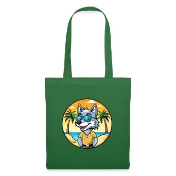 Wolf Funny Cartoon Summer Beach Sunglasses Sticker - Tote Bag - evergreen - Front