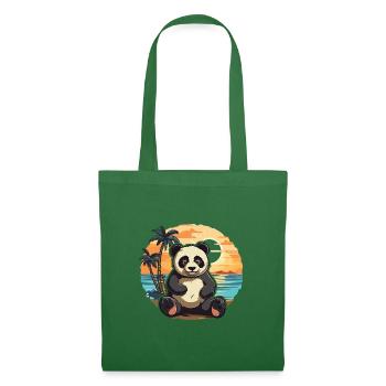 Panda Lustige Karikatur Kawaii Strand Illustration - Stoffbeutel - Fichte - Vorne