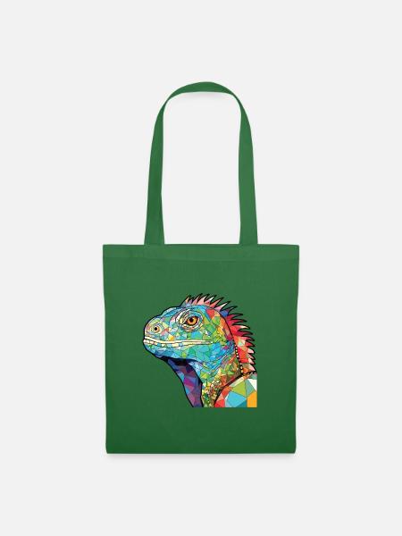 Leguan Buntes Aquarell Tier Haustier Illustration - Stoffbeutel - Fichte
