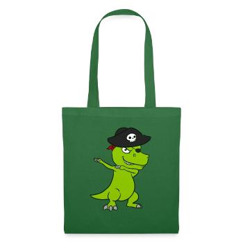 Pirat Dino Dinosaurier Piraten - Stoffbeutel - Fichte - Vorne